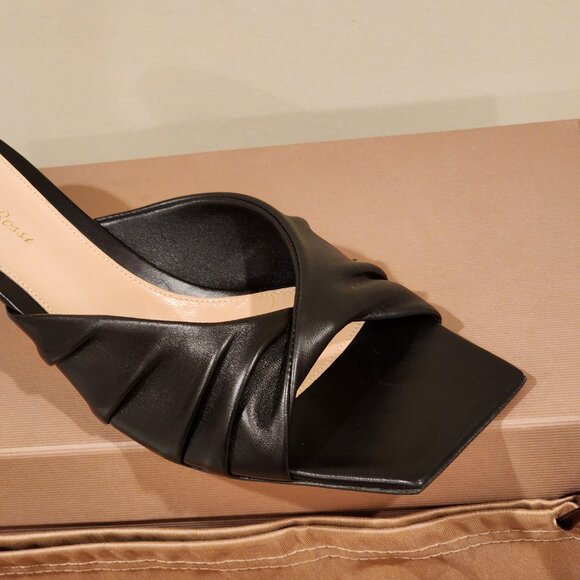 Brand New EU39 GIANVITO ROSSI Selene 55 Black OpenToe Mule Soft Leather - Picture 3 of 12